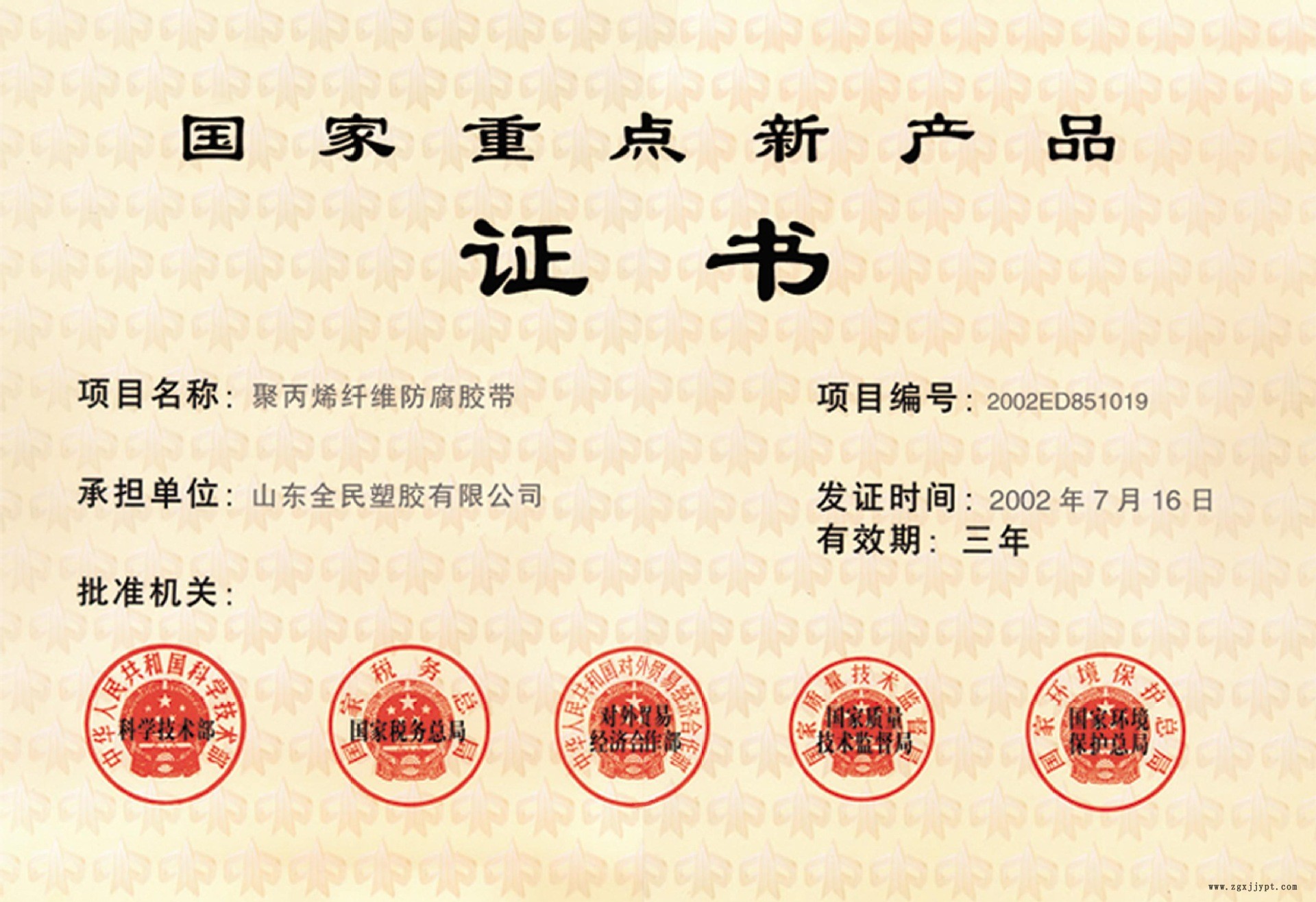 1.**重點新產品證書2002.07